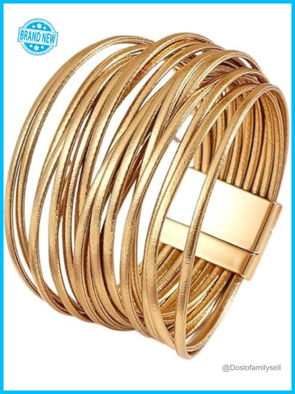Women's PU Leather Bracelet Multi-Layer Boho Handmade Jewelry Gift